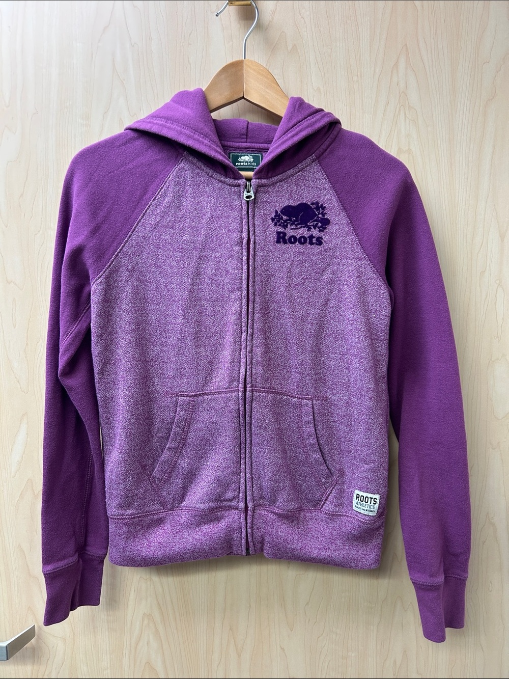 Roots Kids Heathered Purple Zip Hoodie Jacket